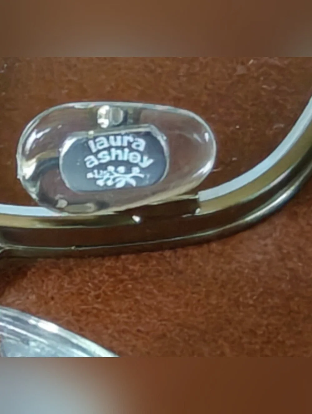 Laura Ashley. Helena. Gold Semi Rimless Metal Eyeglasses. Sage Loom.